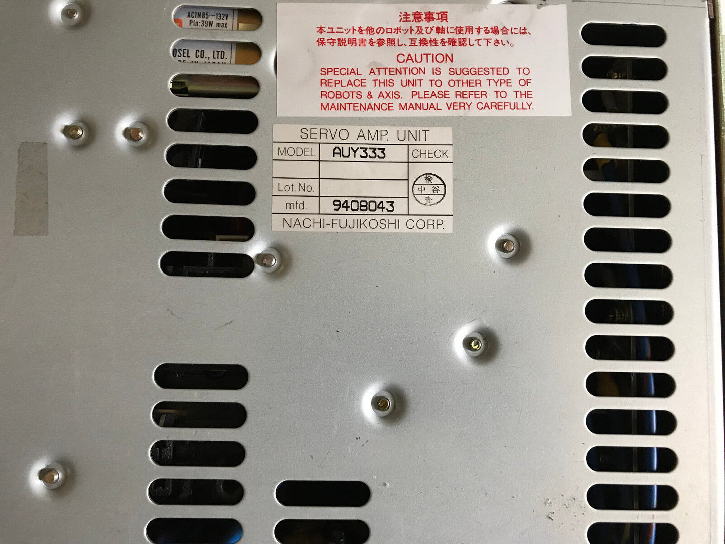 Nachi-Fujikoshi Auy333 Servo Amplifier 200-220(Um843),Nachi Auy333,Sc15,S.H.V,Ad