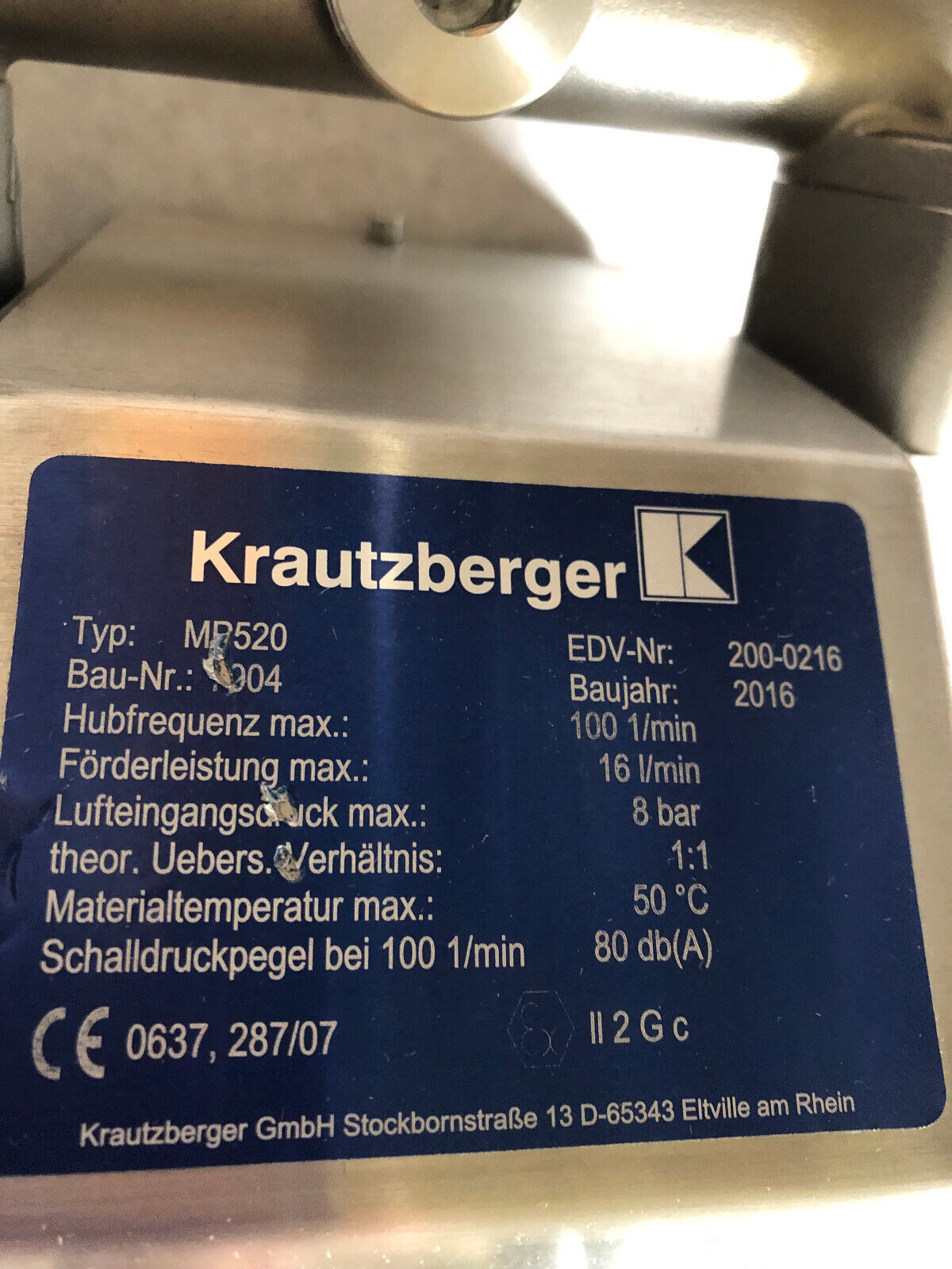 New Krautzberger Mp520 Diaphragm Pump,Krautzberger 200-0216,Az