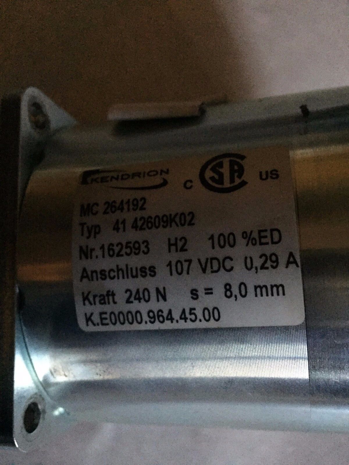 New Kendrion 41 42609K02,Mc 264192 Solenoid Actuator,Bm