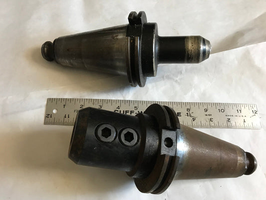 Lot 2 Mixed Lyndex Tool Holder Lot, 1/2" & 1" Bore Sizes, Cat-50 Used,Sc