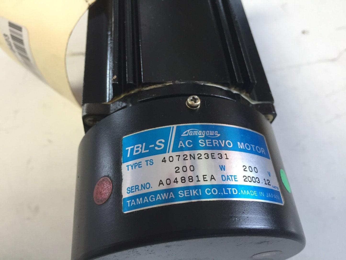 Tamagawa 4072N23e31 Tbl-S Ac Servo Motor, 200-Vac,Ee