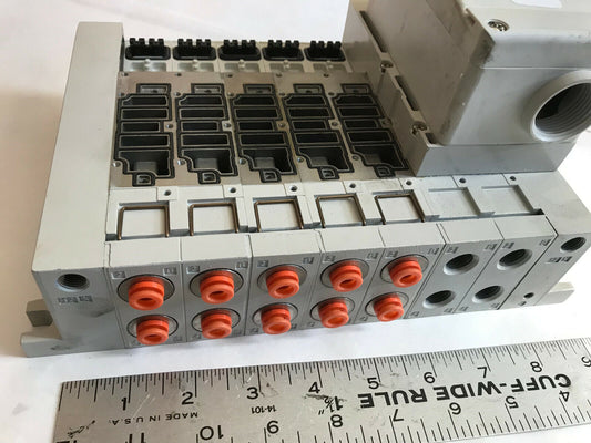 New Smc Vv5q41-07N7tt0 Manifold Assembly. 7-Sta 4/5Port,Vq 4000,Sn