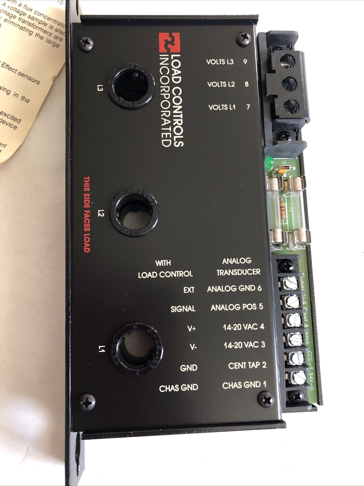New Load Controls Inc. 460V 10A 0-10V Ph-3A Power Cell With 241-4-2371,Dg