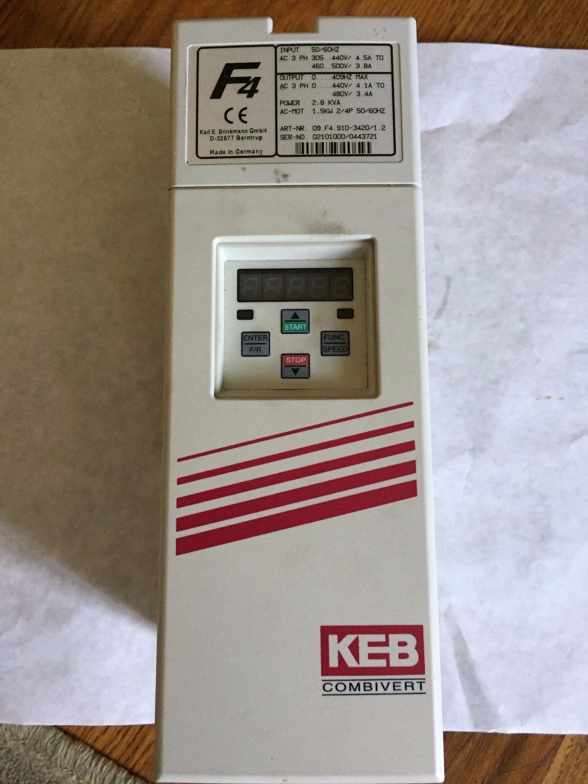 Keb 09.F4.S1d-3420/1.2 Power 2.8 Kva Keb Combivert, F4,Bw