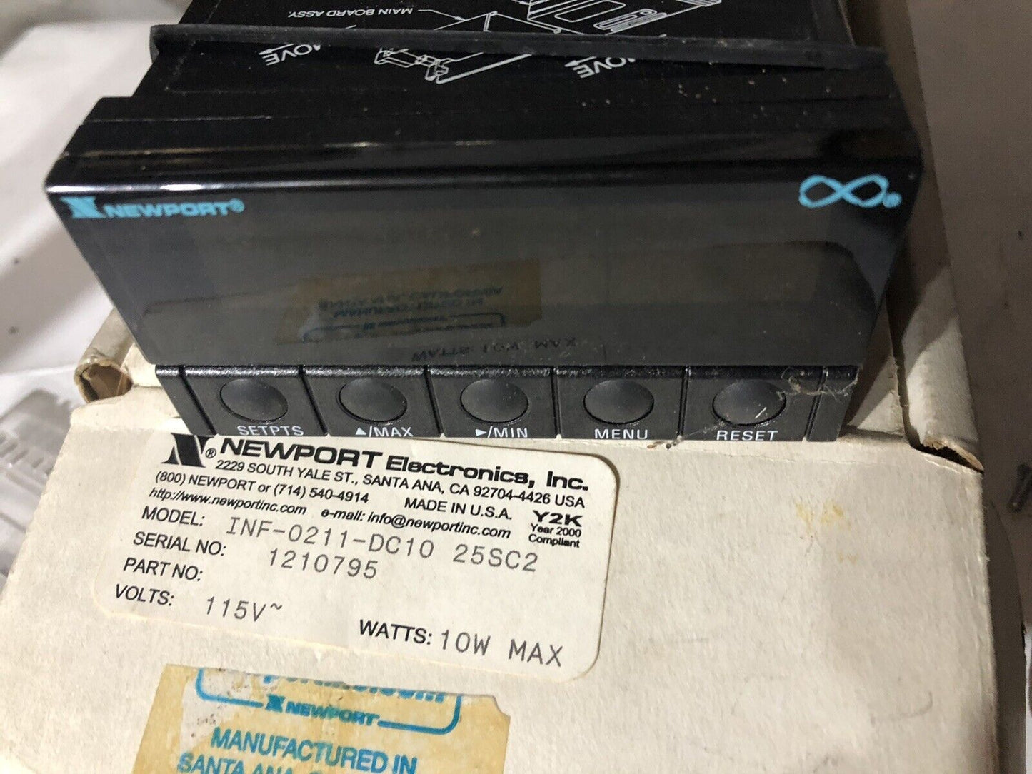 Newport Inf-0211-Dc10 25Sc2 Digital Panel Meter, 115 Vac, 10 Watts,To