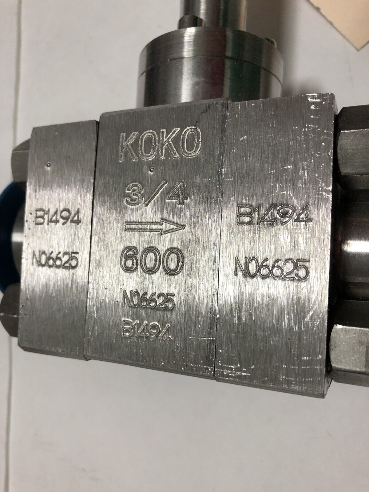 New Koko N06625 3/4" Sanitary Fitting Valve,B1494 Ss,Ey