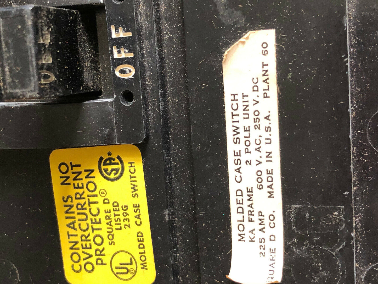New Square-D Kal 26000 Molded Case Switch,2-Pole,225Amp Max,600Vac,1-Kal26000,Ar