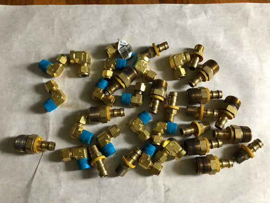 New Lot 34 Mixed Swagelok Brass Fittings,Pipe Connectors 3/8" & 3/4" Npt,Se