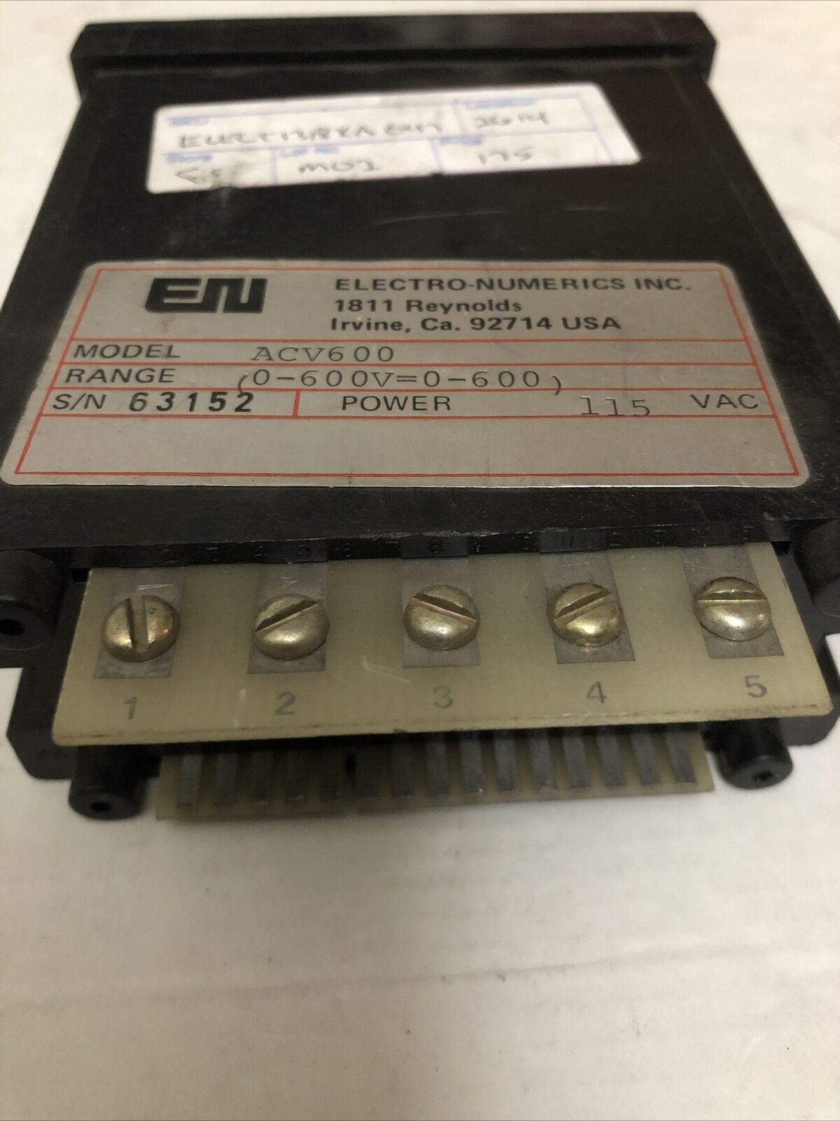 Electro Numerics Acv600   Display, 115Vac, Cx