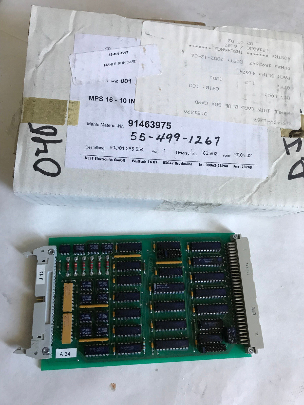 New Mahle,Nest Electronics Pcb Card Mps 16 -16 In,Nest Mps 16-16In, A34,Mbb1a,Ax