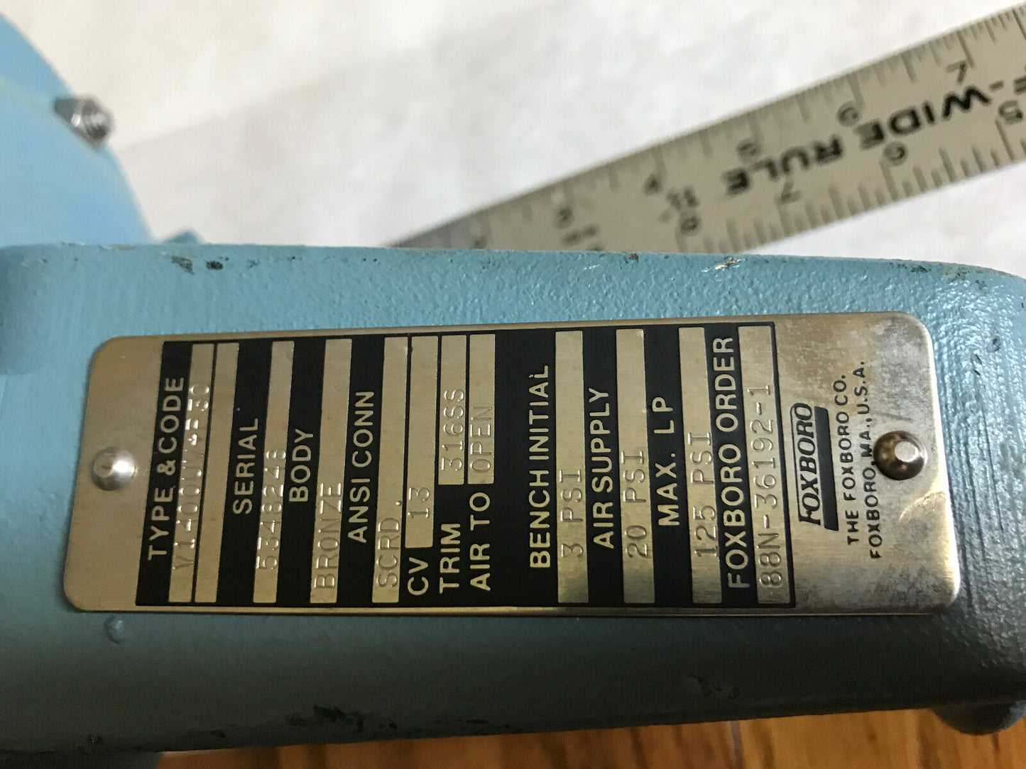New Foxboro V1400uv+P30 Foxboro Scrd, Cv 131,316Ss,25Psi Actuator 88N-36192-1,Ez