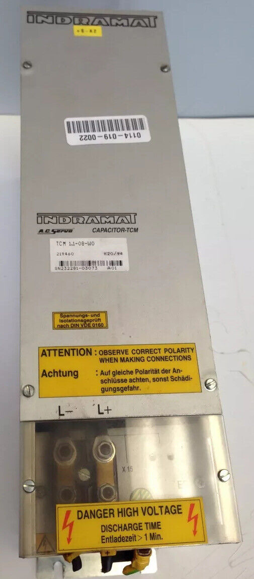Indramat Tcm 1,1-08-W0 Ac Servo Capacitor- Tcm Module Tcm 1.1-08-W0,Fb,Bb,Dc