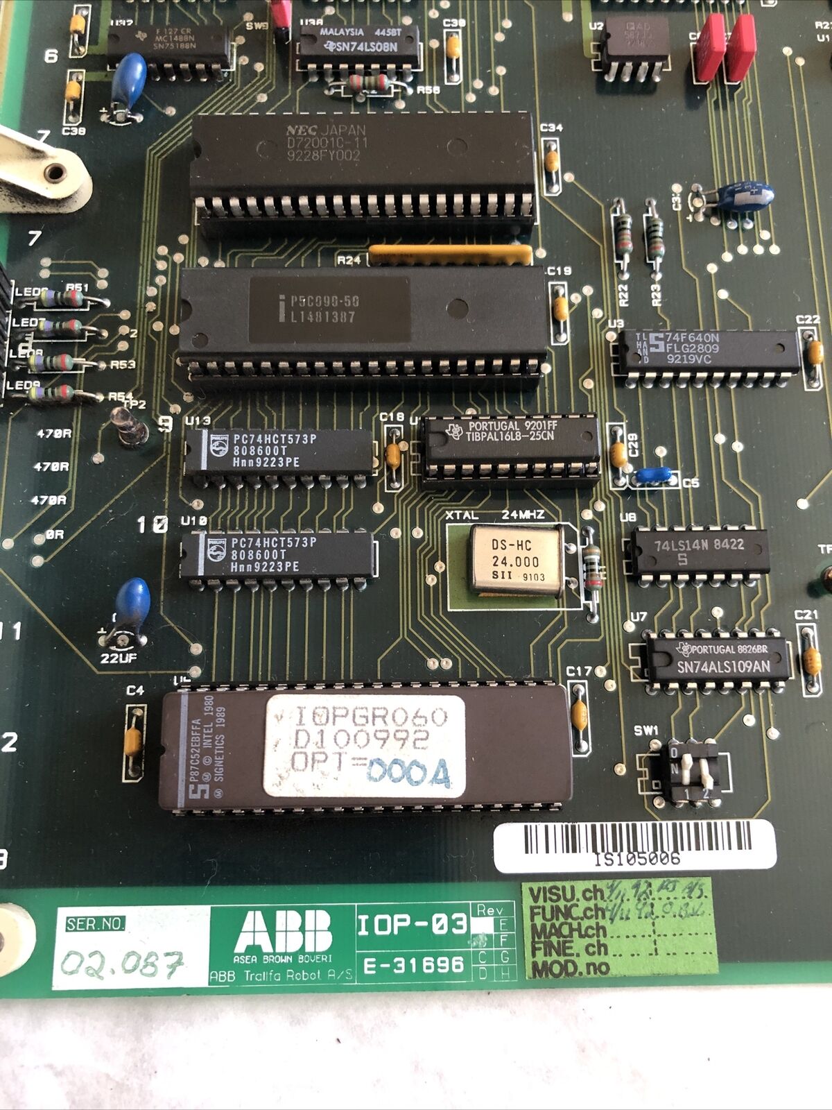 Abb Robotics Abb Iop-03,E-31696 Control Board ,I0p-03,Bh