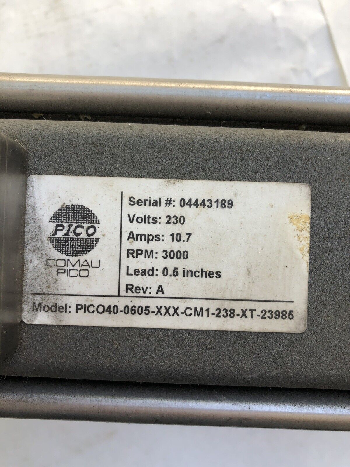Used Comau-Pico Pico40-0605-Xxx-Cm1-238-Xt-23985 Linear Servo Actuator ,Tg