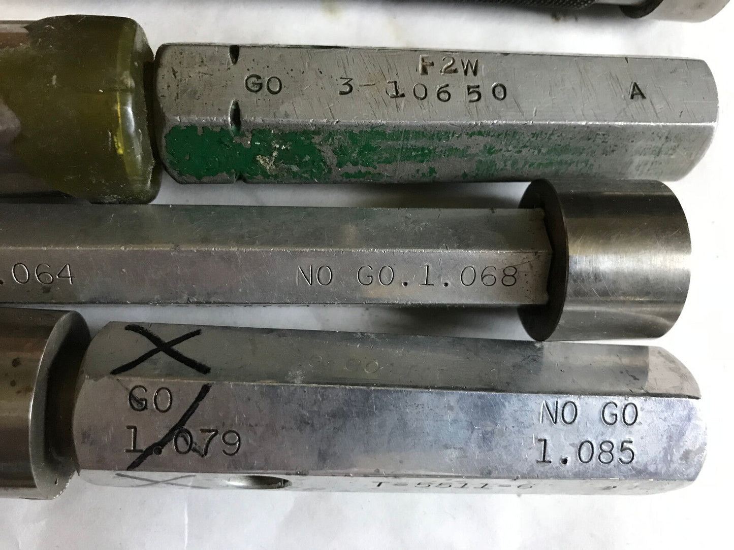 Lot The Pipe Machinery  Go No Go Plug Gage 1.068,1.079,Ad