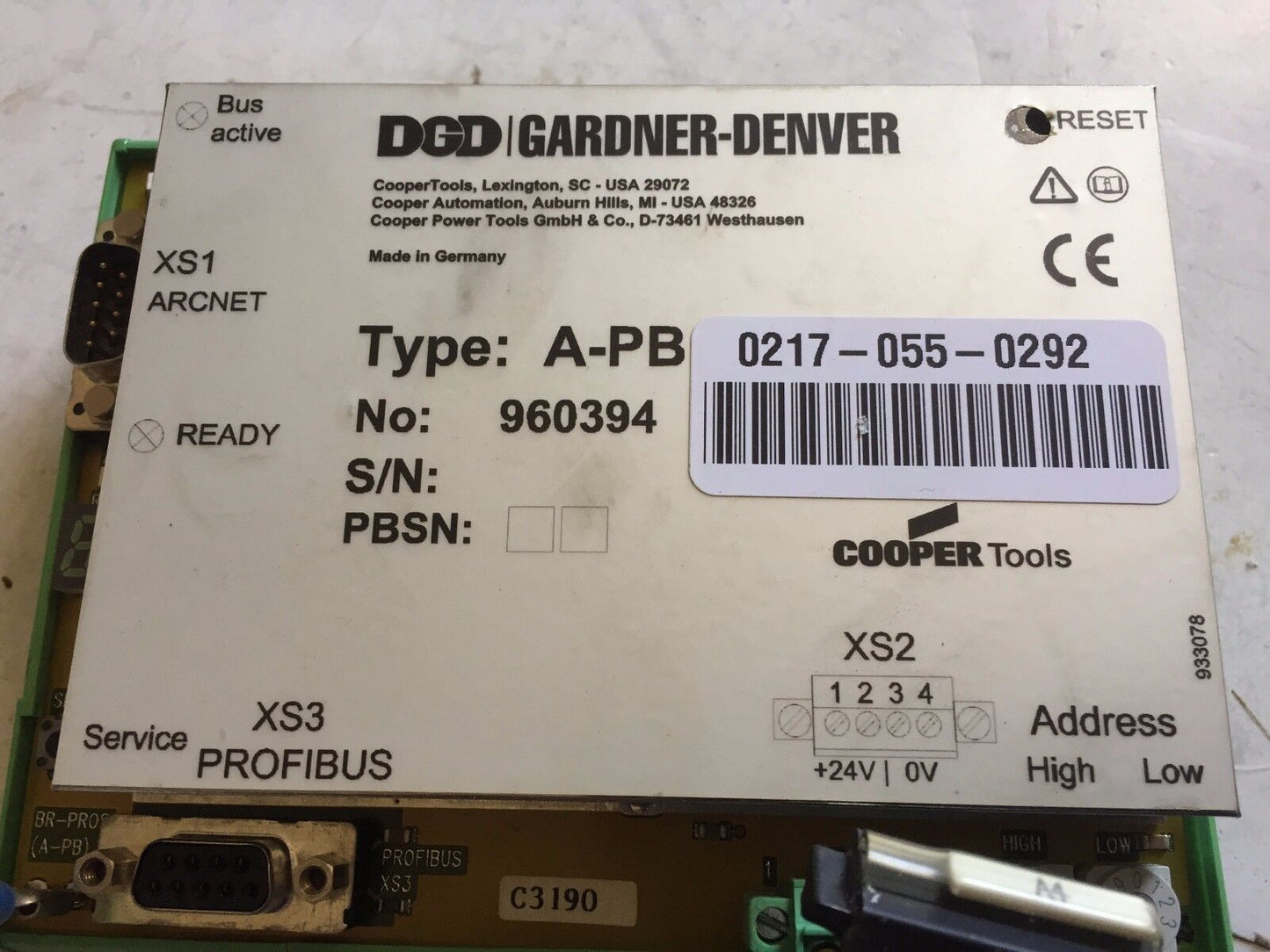Gardner-Denver A-Pb,Dgd,Gardner-Denver 960394 Profibus Controller,Bj