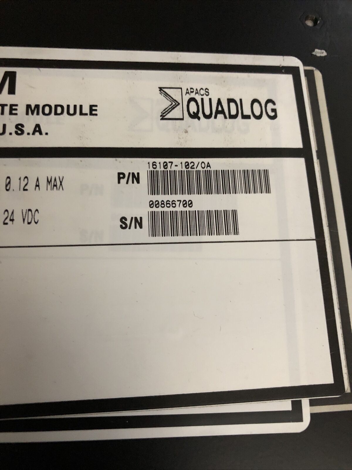 Moore Qlidm115acaan,Idm 115 Vac,Critical 24Vdc .12Amp Apacs+ Quadlog,16107,Tg,Cs
