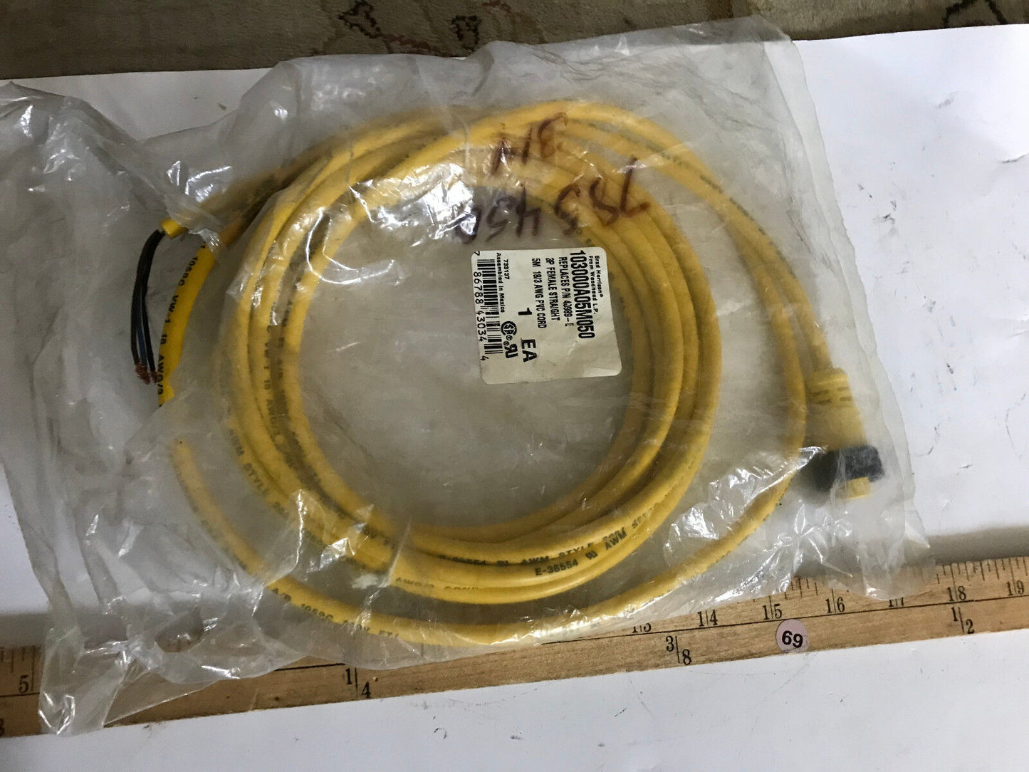 Brad Harrison 103000A05m050 Woodhead Proximity Switch Cable 103000A05m050 5M,Eo
