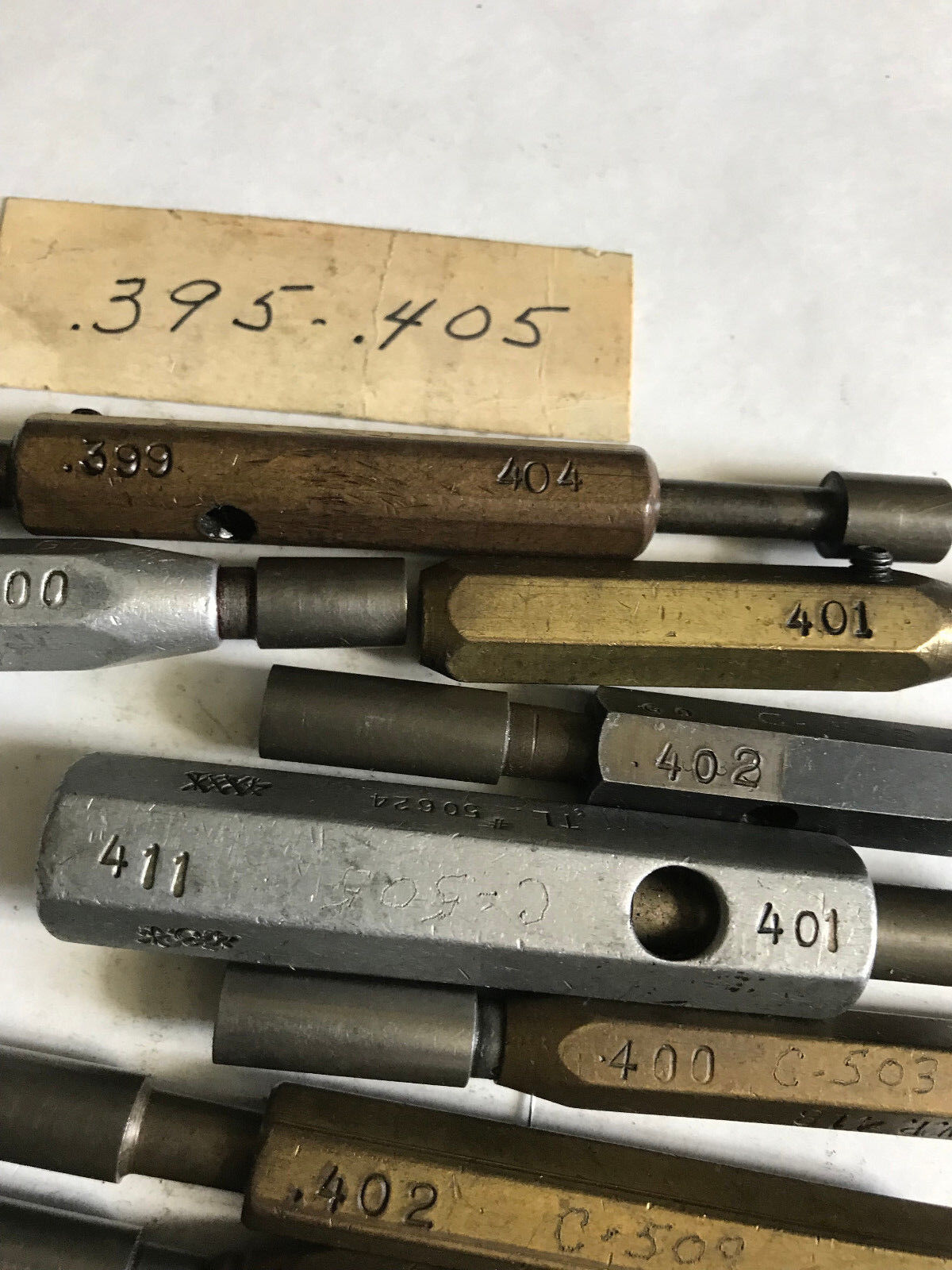 Mixed Lot Go No Go Plug Gages,.395,.403,.405,.408,.400,.405,.402,.401,Es