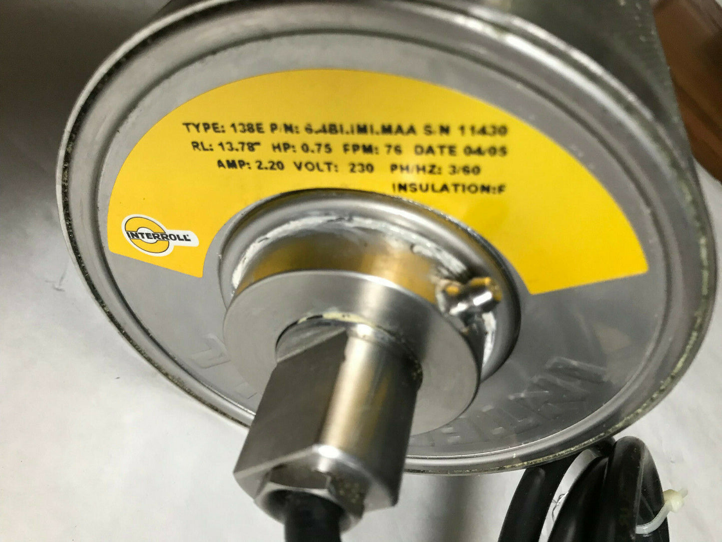 Interroll 138E 6.4Bi.Imi.Maa Drum Motor,0.75Hp,2.20A,230Vac,11430,22927,Sk