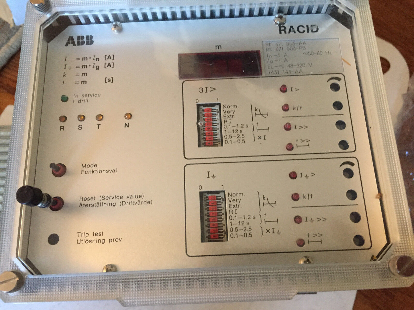 Abb Rk 671 003-Aa,Abb Racid Rk 671203Aa,Rk671003pb Overcurrent Protection,Bw
