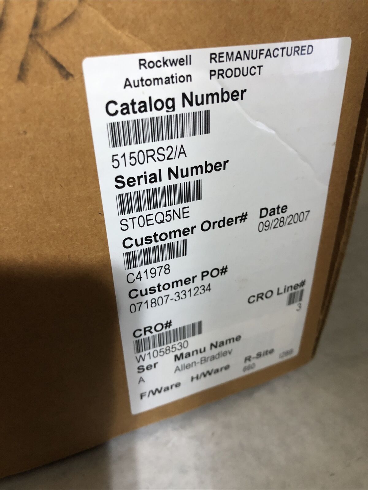 Allen Bradley 5150-Mrs A,A-B 5150-Mrs Plc Remote Scanner Daughter Board,Fj