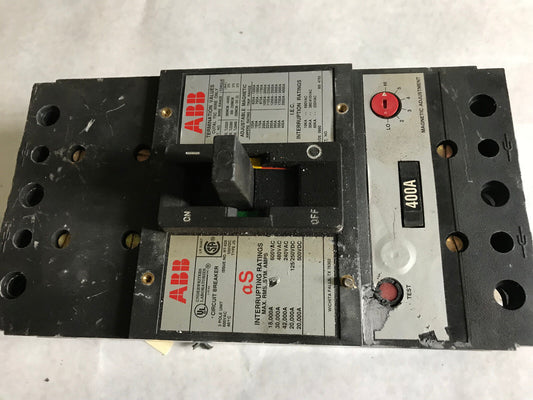 Abb Rt-928 Circuit Breaker,400 A,3-Pole,600 Vac/500 Vdc,Abb Type Js,Cu7al 75C,Ta