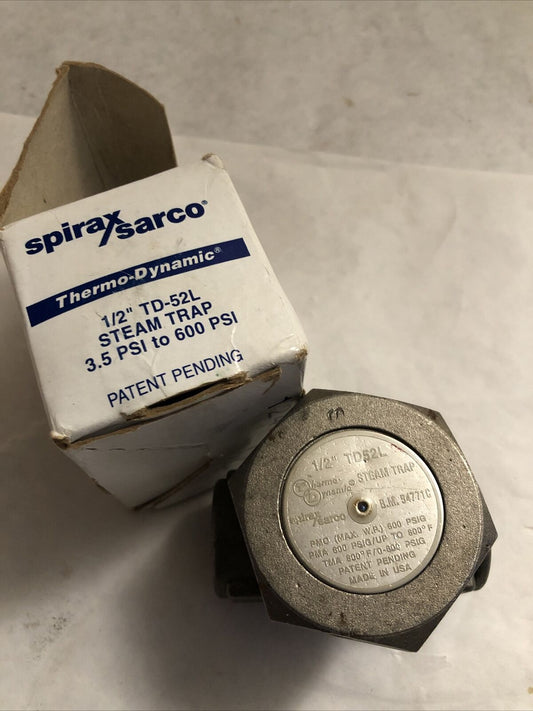 New 1/2" Npt Spirax-Sarco 1/2 Td52l Thermodynamic Steam Trap,B.M. 54771C,A743,Bw