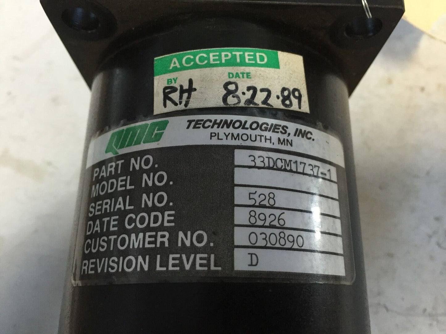 Qmc Tech 33Dcm1737-1,Qmc Technologies 33Dcm1737-1 Servo Motor,Aa