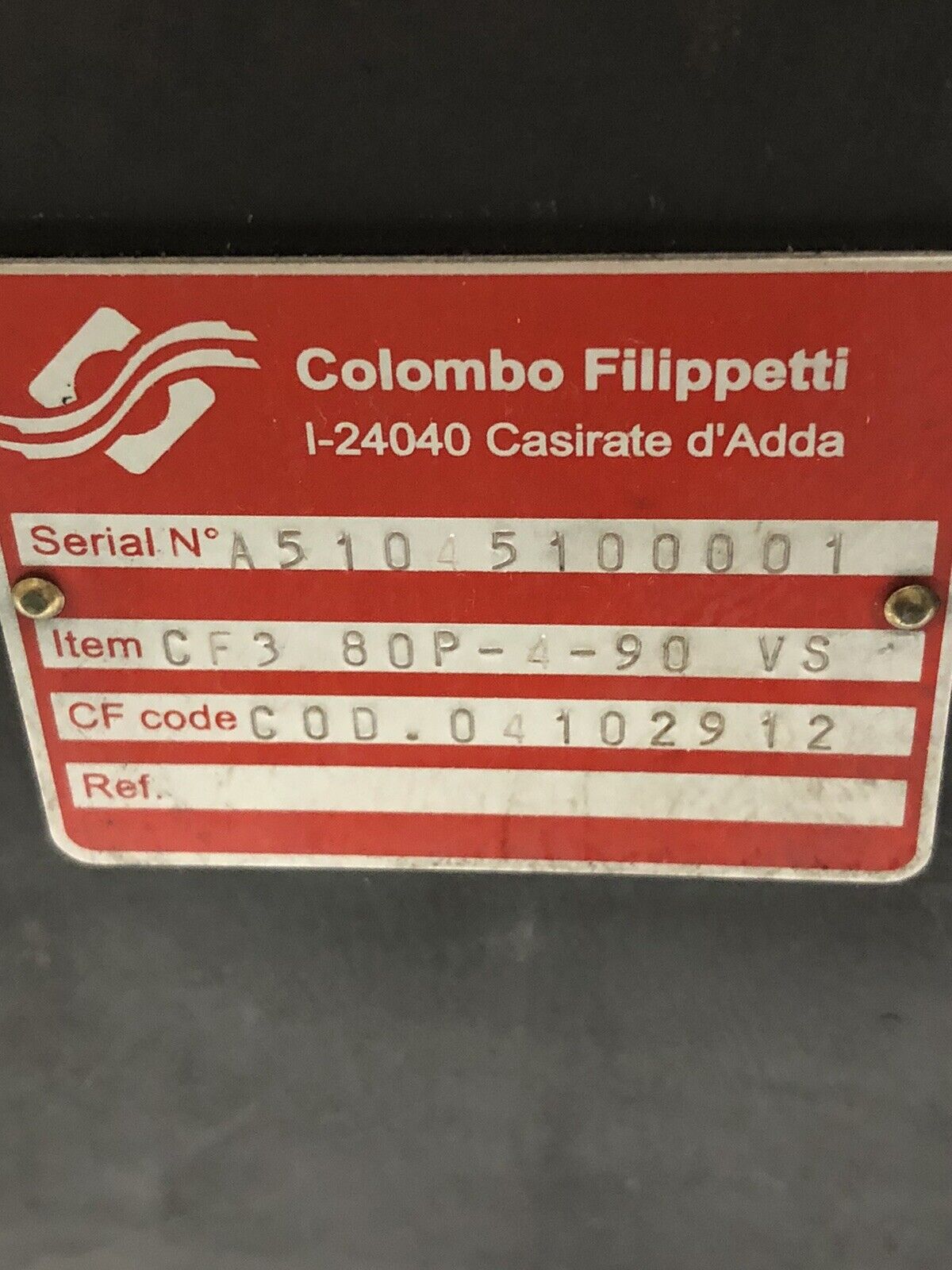 New Colombo Filippetti Cf3 80P-4-90 Vs Parallel Indexing Drive Cf3, 04102912,Ey
