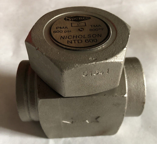 New 1” Spence Nyd600,Nicholson Ntd 600,800F,600Psi Thermodynamic Steam Trap,Bm