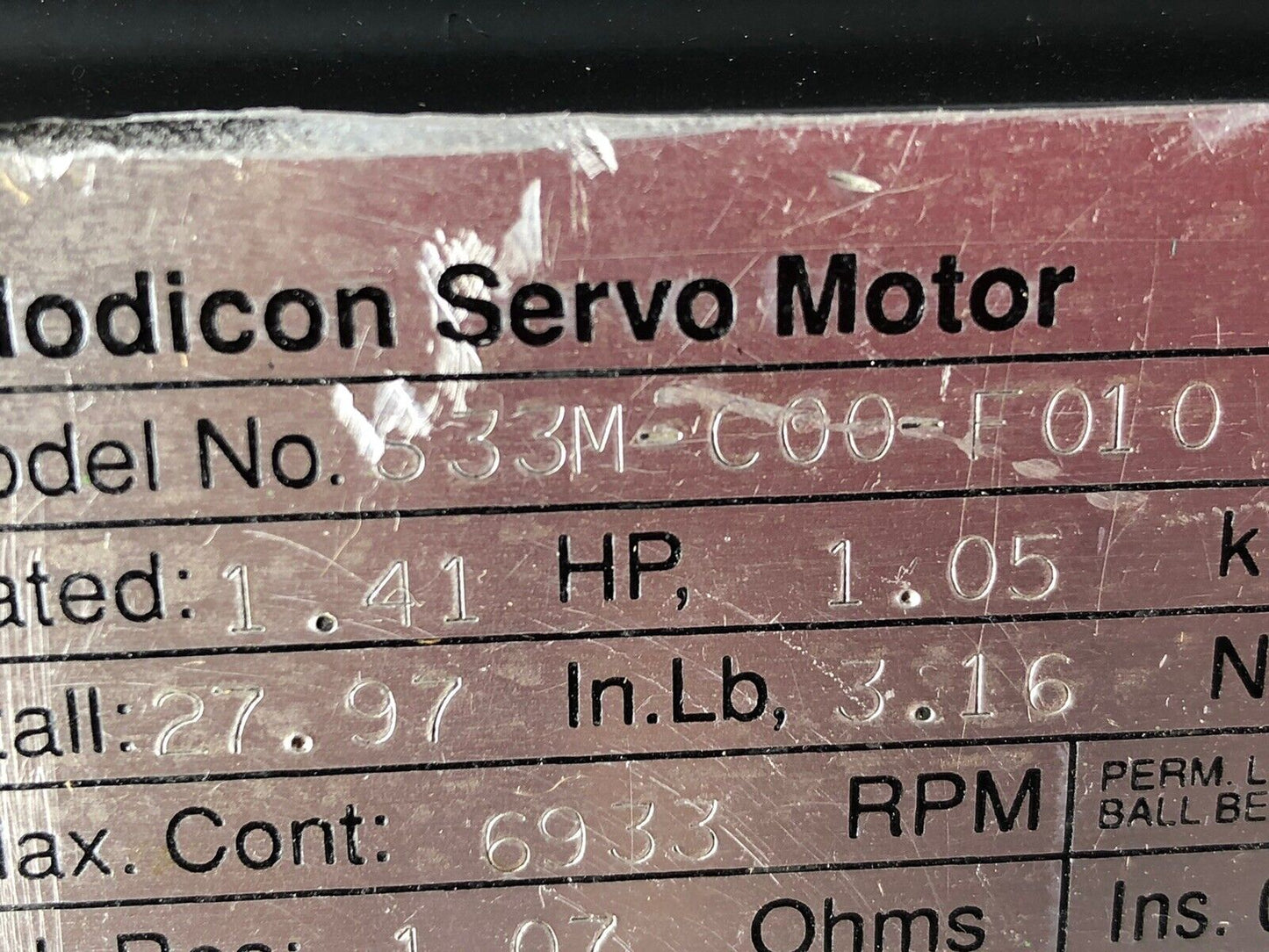 Modicon S33m-C00-F010 Ac Servo Motor Robotics 533M-C00-F010  Cgc07,E147863,Ef