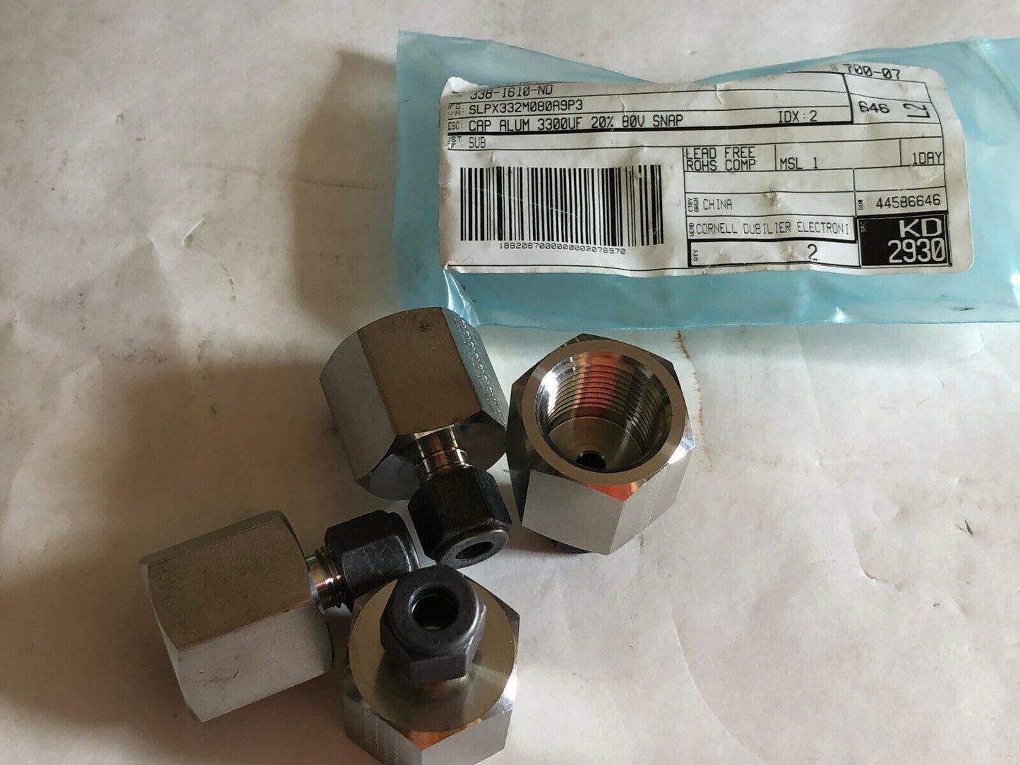 New Lot 4 Parker 338-1610-Nd Fittings 1/2Npt To Cpi,Ec