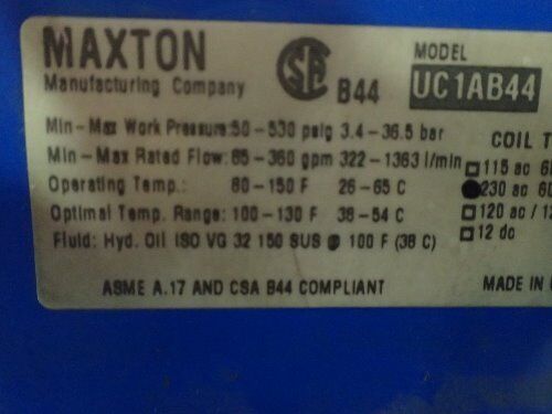 Maxton Uc1ab44 Elevator Hydraulic Controller ,Bz