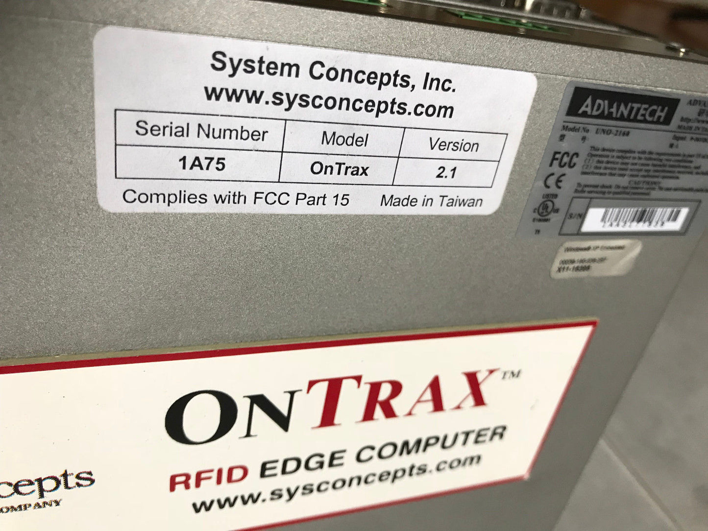 Systems Concepts Ontrax Rfid Edge Computer Module,Advantech Uno-2160,Sb