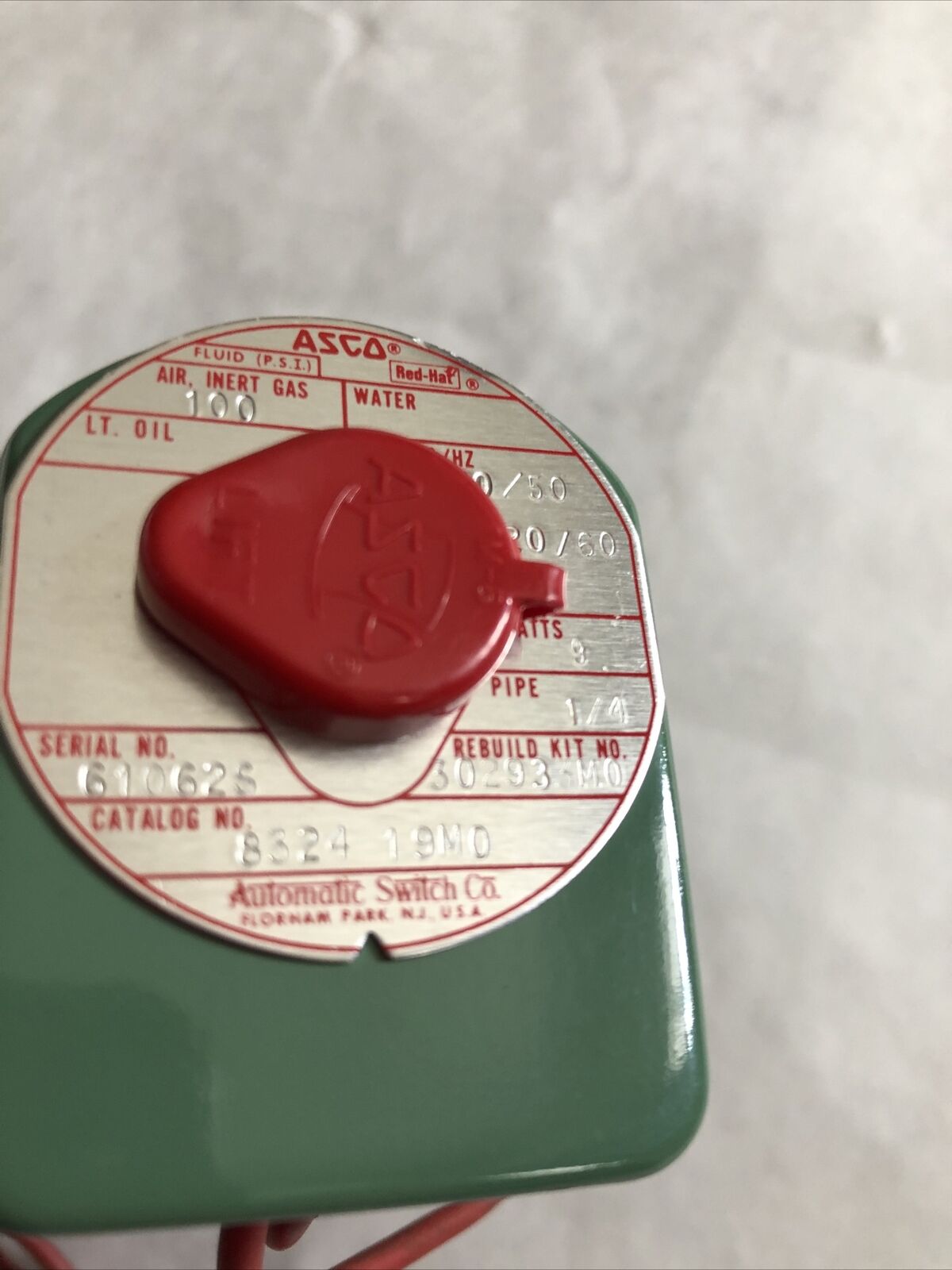 New Asco Solenoid Valve 3-Way,1/4 Npt 100V/50Hz,Asco 8324-19M0, 8324-19Mo,Bn