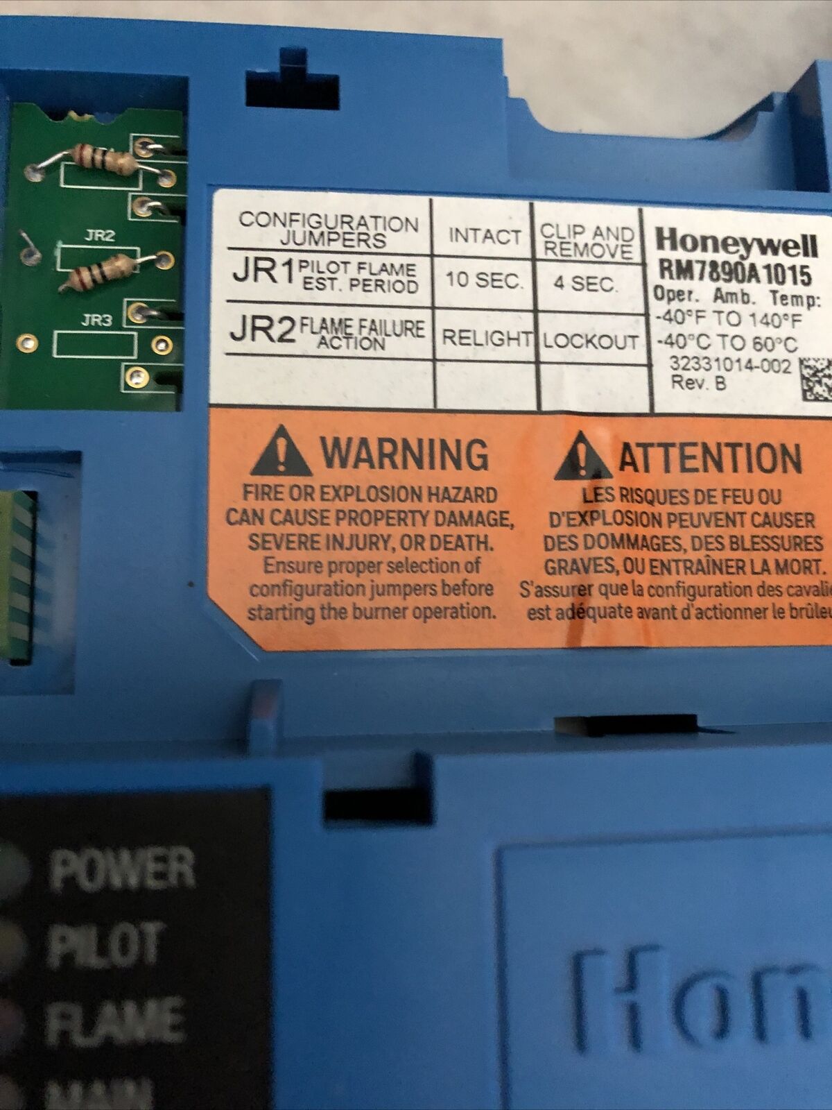 Honeywell Rm7890 A 1015 Burner Rm7890a1015 Control,Relay Module,Cs