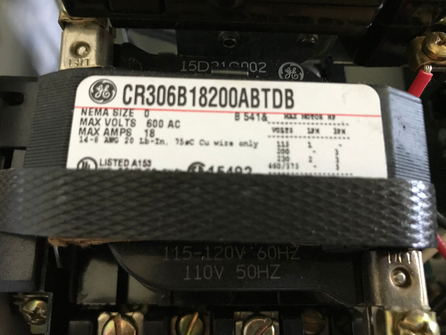 Ge 300-Inline General Electric Magnetic Motor Starter Cr306b18200abtdb,Nema 0,Ag