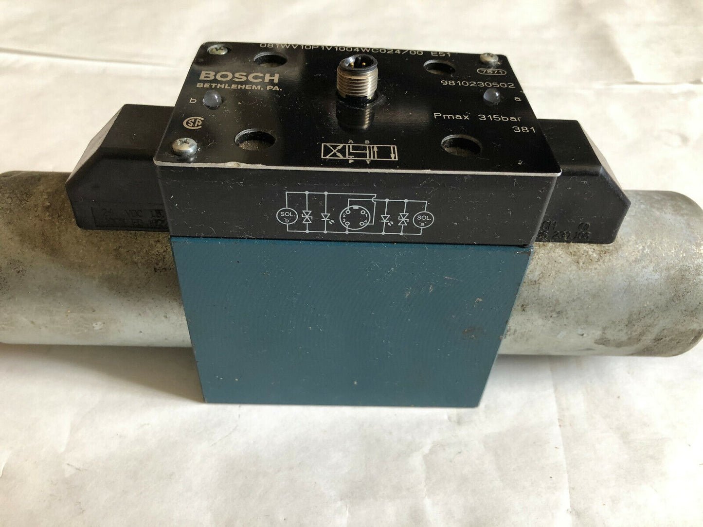 Bosch 081Wv10p1v1004wc024/00 E51 Hydraulic Proportional Solenoid Valve,24 Vdc,An