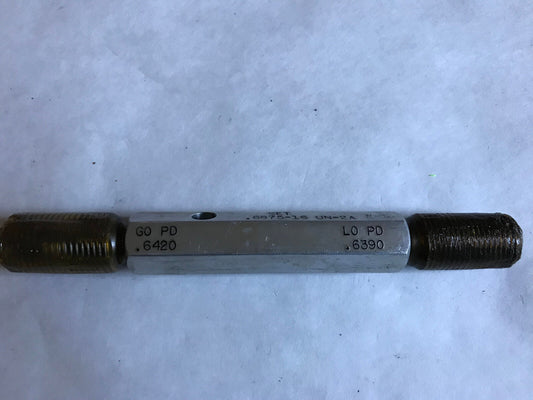 No Go Thread & Plug Gauge Pmc .6875-16,Un-2A Go Pd .6420 Lo Pd .6390 Before,Sb