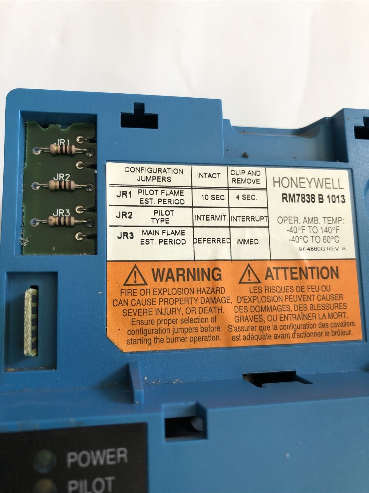 Honeywell Rm7838b1013 Burner Control,Rm7838 B 1013,(Excellent Condition!!!),Cw