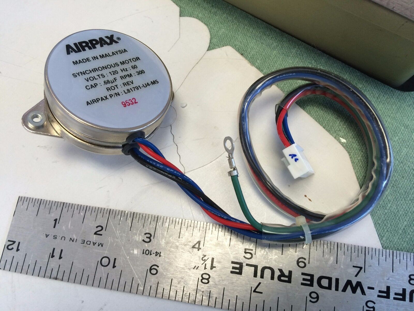 New Lot 3 Airpax L81791-U4-M5 ,9532 Synchronous Motor 120V.68Uf Cap 300Rpm,Be