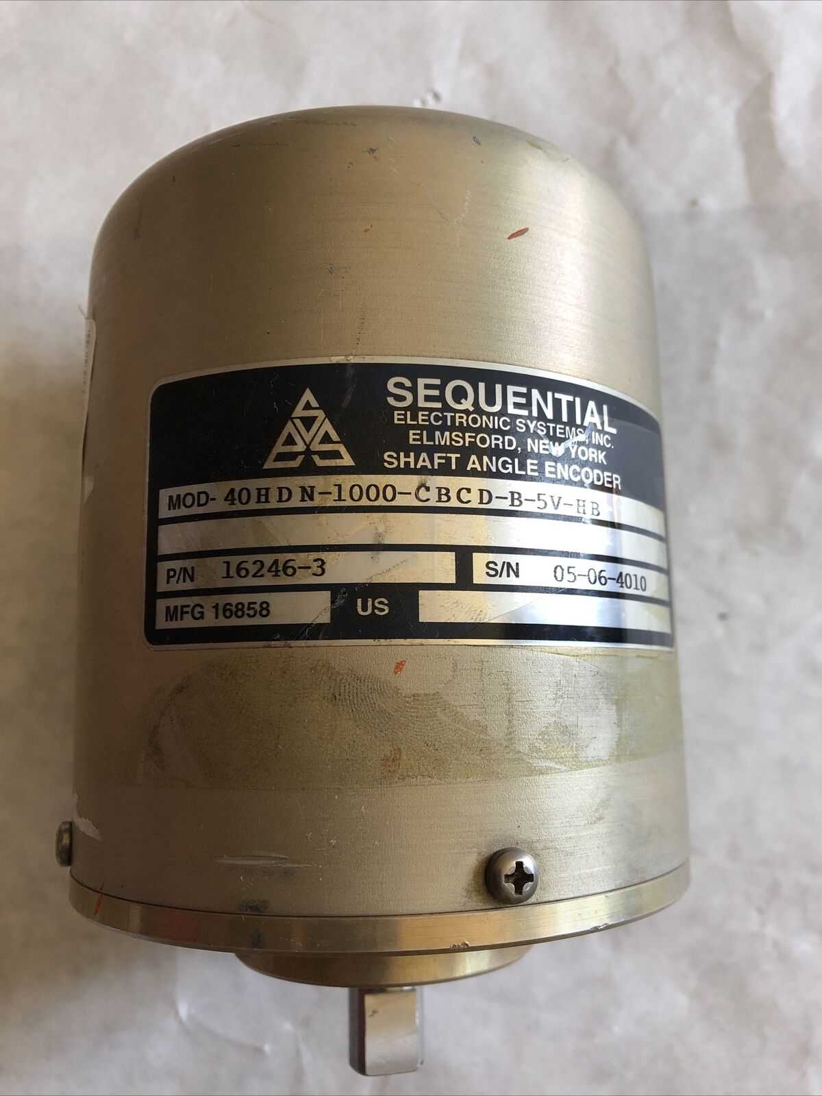 Sequential Mod 40Hdn-1000-Cbcd-B-5V-Hb,16246-3 Shaft Angle Encoder,1/2",16858,Eq