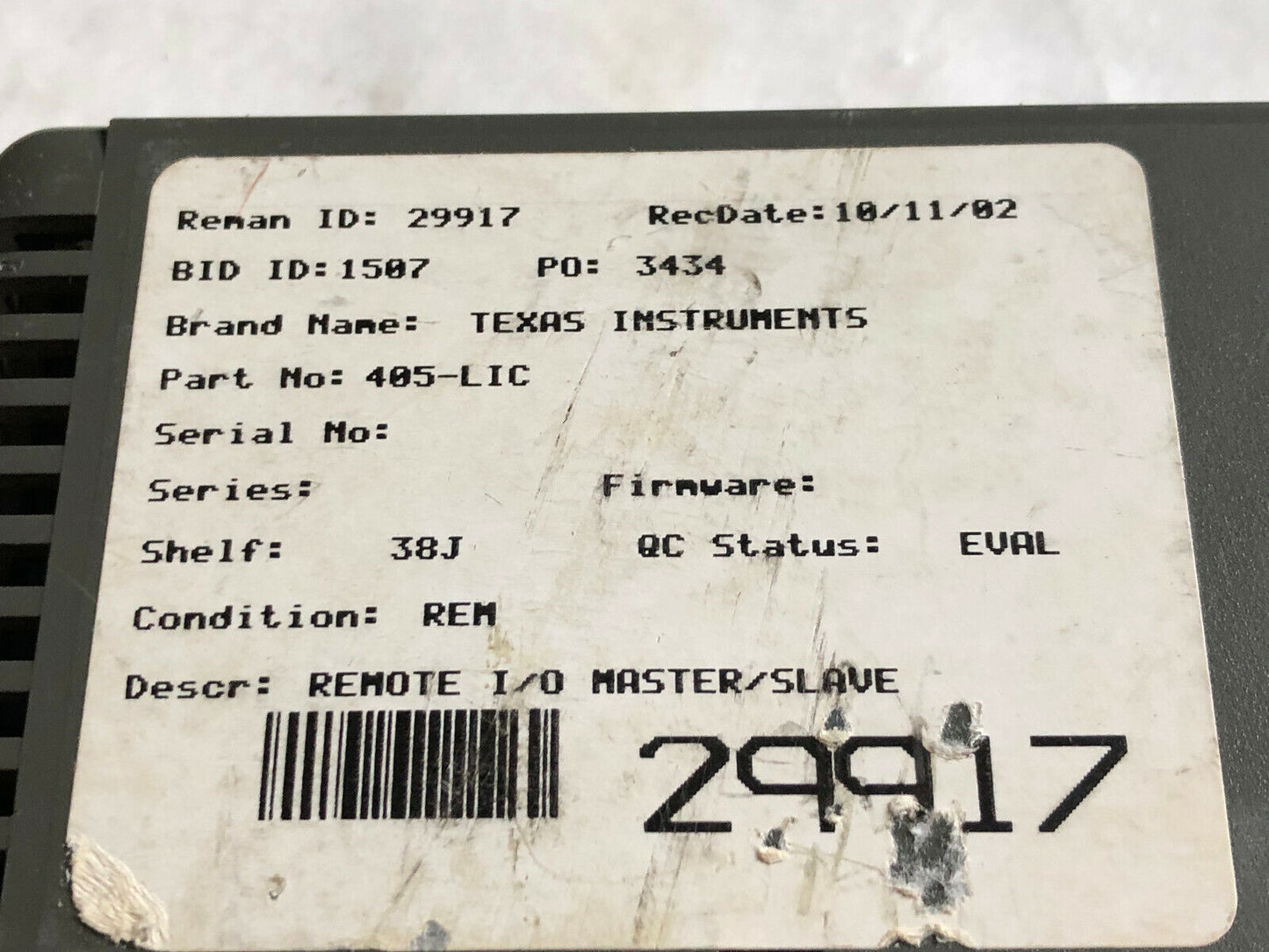 Texas Instruments 405-Lic I/O Link,405-L1c,Cl