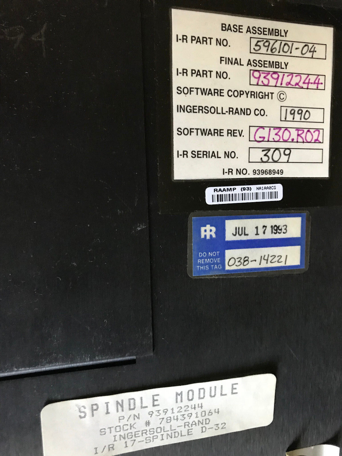 Ingersoll-Rand 93912244 Spindle Module Ingersoll Rand 596101-04,93912244,Ep