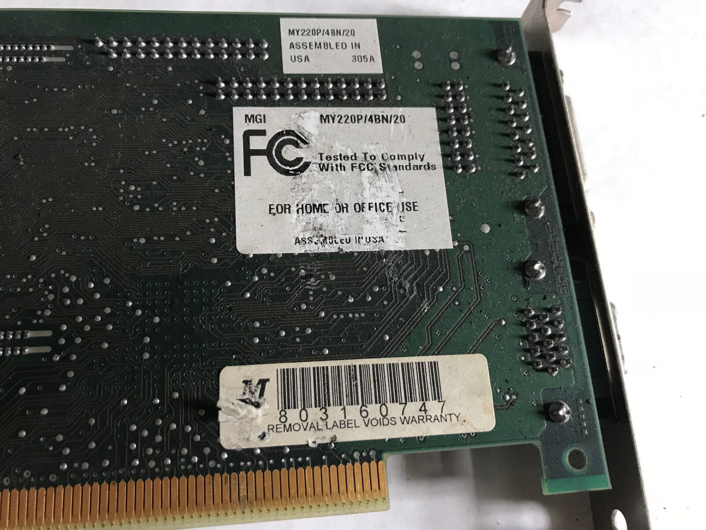 Used Matrox 644-03 My220p/48N/20 Pcb Board