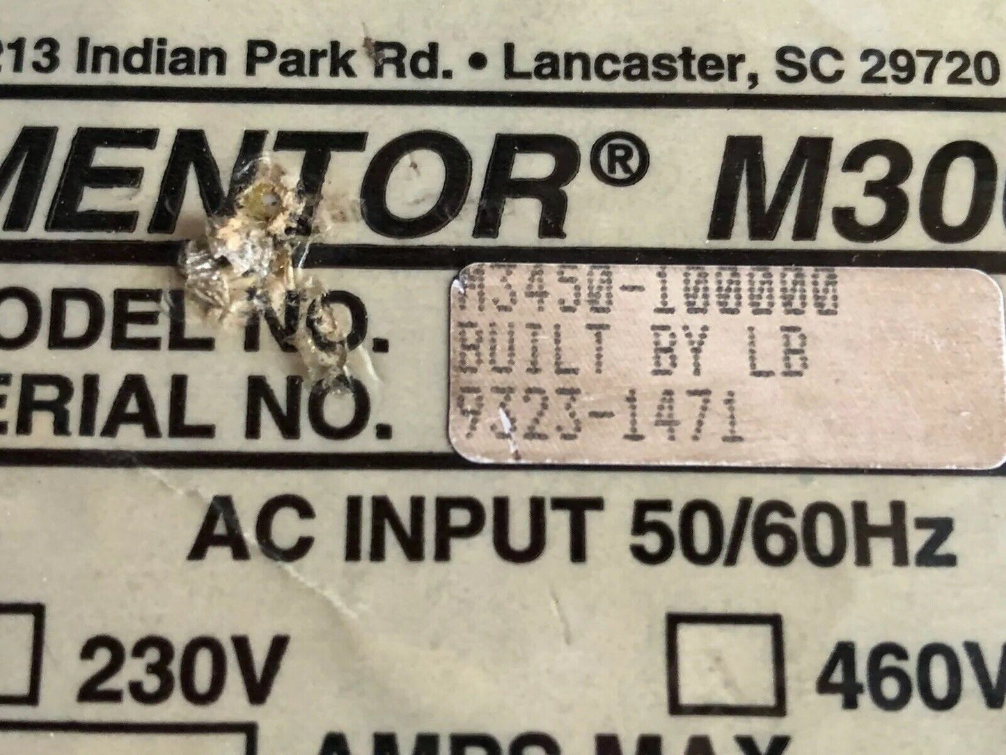 Seco Mentor M3450-100000 Warner Electric M3000 Dc Drive,M34-6M4q56,M346m4o56,Ch