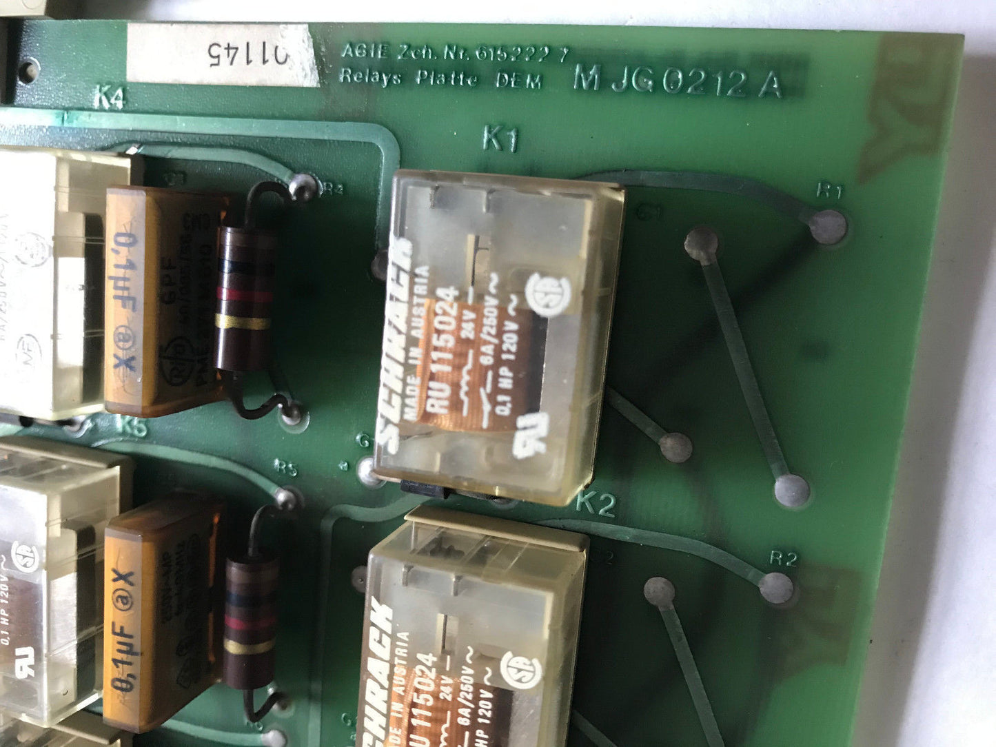 Agie 615 222.7,6152227,Mjg0212a Edm Machine Pcb Relay Board Mjgo212a,Si