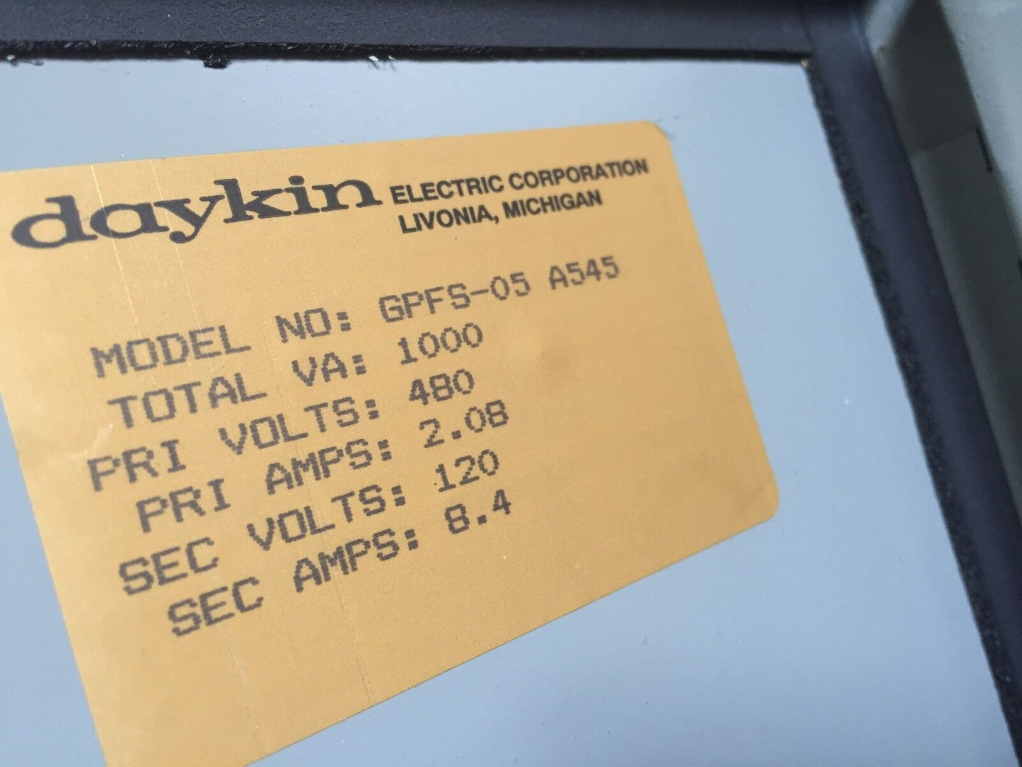 Daykin Dkn 180,Tl103,Gpfs-05A545 Disconnect 480Volts Separate Circuit Dkn180,Ad