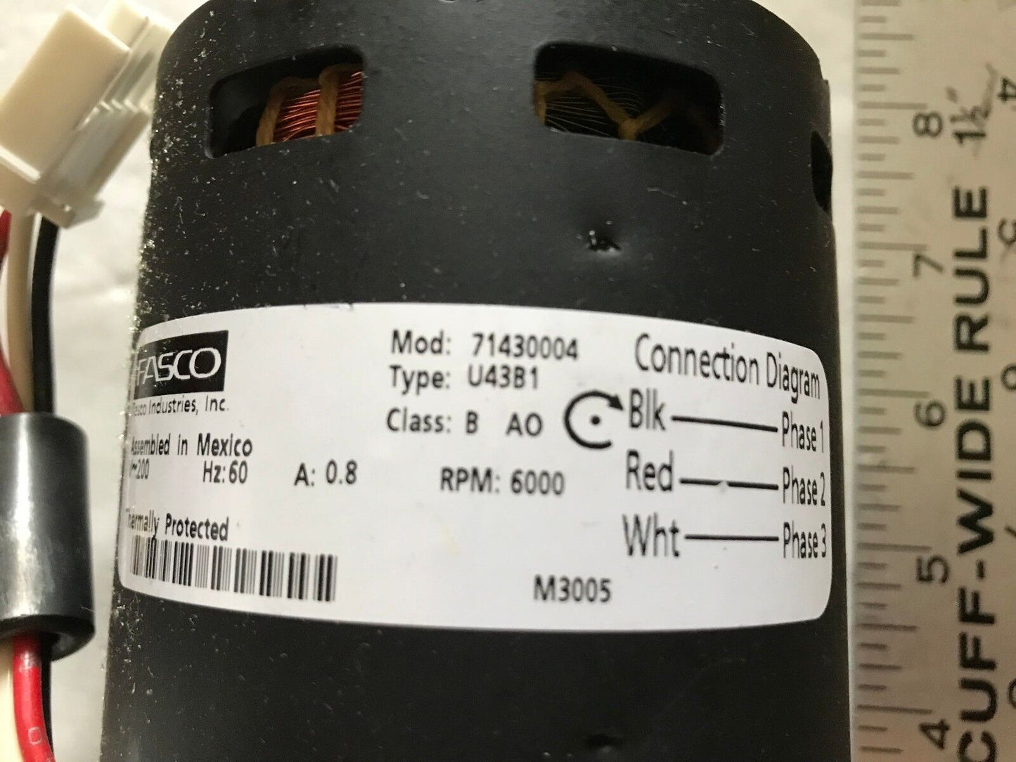 New Fasco 71430004 Ac Motors, 200Vac,6000-Rpm,Type:U43b1,Ej,Aa,Aj